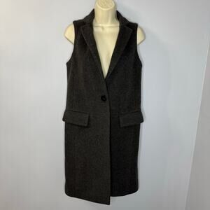 Intermix Wool Tailored Coat Vest Charcoal Grey Women's S Casual Wardrobe